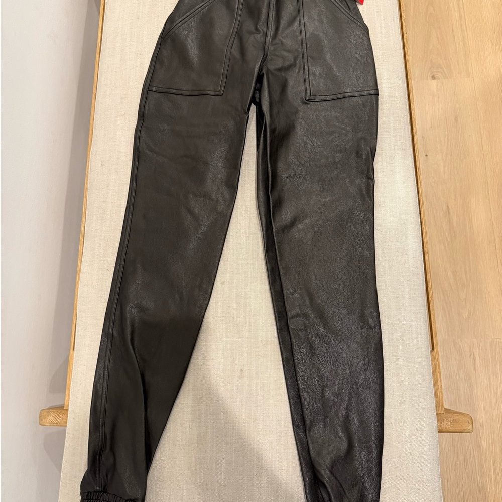 SPANX Black Faux Leather Pants